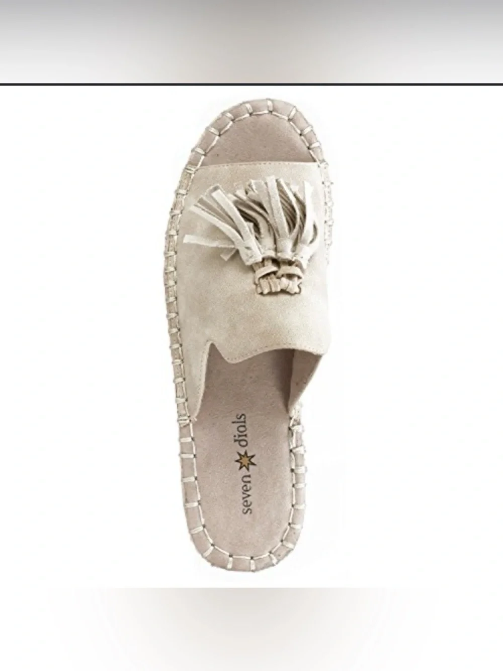 Seven Dials Cream Tassel Espadrille Slide